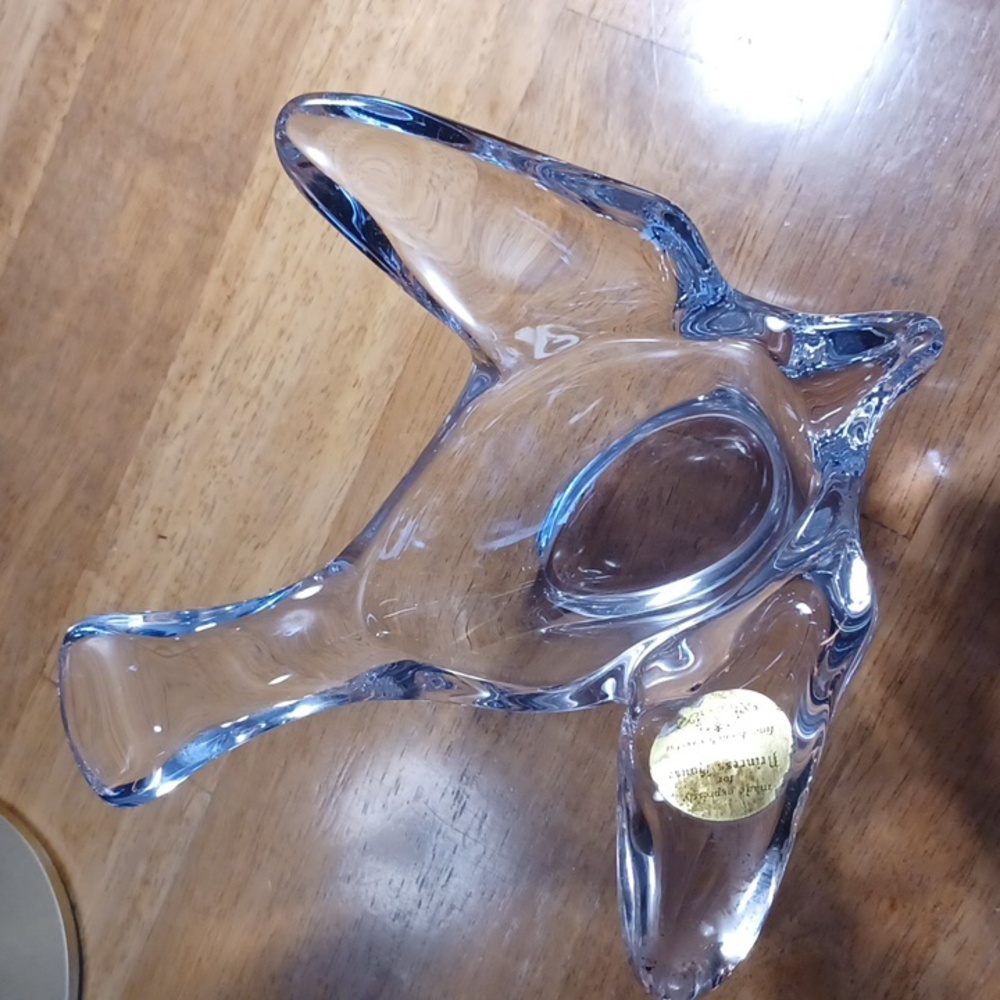 Vintage Princess House Crystal Dish. Bird / Sea Turtle